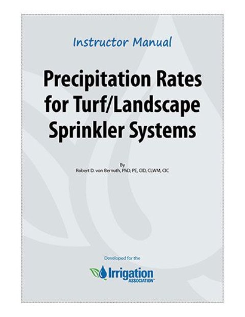 Precipitation Rates for Turf/Landscape Instructor Kit